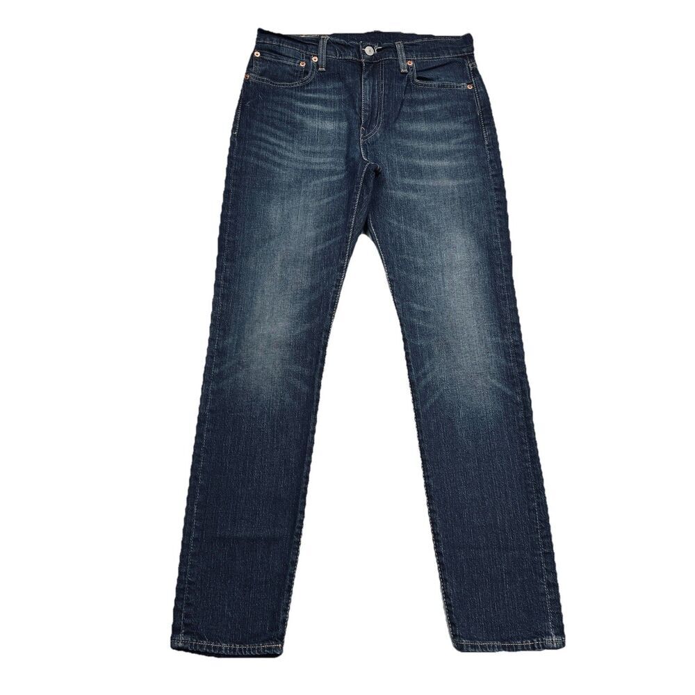 Levis 502 Taper Fit Jeans Mens 30x32 Measures 30x30 Dark Wash Blue Denim Stretch